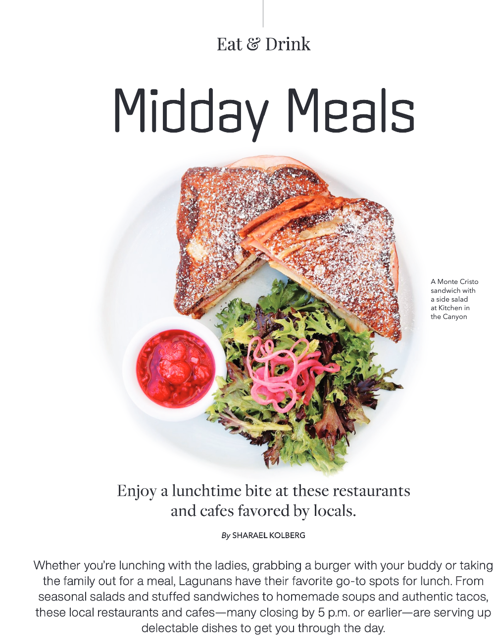 Midday Meals in Laguna Beach